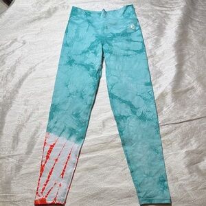 Diva co for women  Tie-Dye Leggings - Teal and Red size S made in Colombia